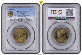 2006-B $1 50 Years of Television Counterstamp MS68