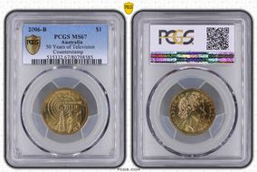 2006-B $1 50 Years of Television Counterstamp MS67