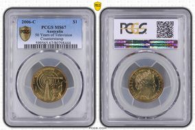 2006-C $1 50 Years of Television Counterstamp MS67