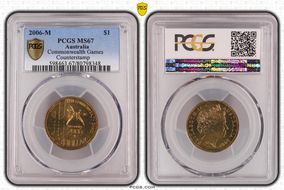 2006-M $1 Commonwealth Games Counterstamp MS67