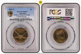 2007-S $1 Sydney Harbour Bridge Counterstamp MS67