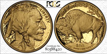 2016-W $50 Am. Buffalo 10th Anniv. .9999 Fine Gold PR70DCAM