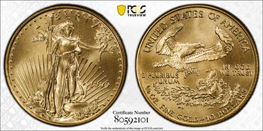 1999 $10 Gold Eagle MS70