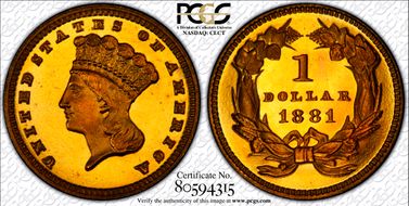1881 G$1 PR66DCAM
