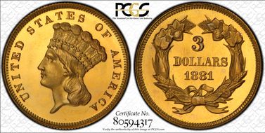 1881 $3 PR66CAM