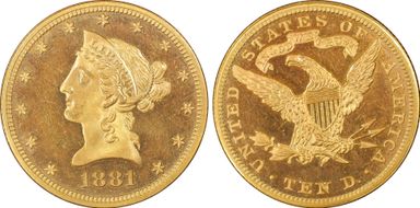 1881 $10 PR64CAM