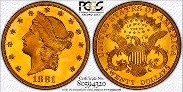 1881 $20 PR65DCAM