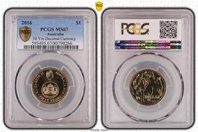 2016 $1 50 Yrs Decimal Currency MS67