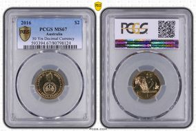 2016 $2 50 Yrs Decimal Currency MS67