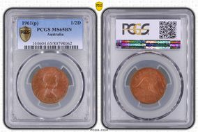 1961 Y. (p) 1/2D MS65BN