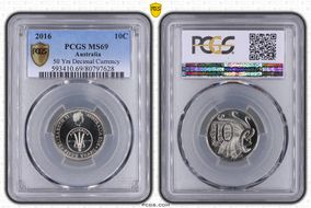 2016 10C 50 Yrs Decimal Currency MS69
