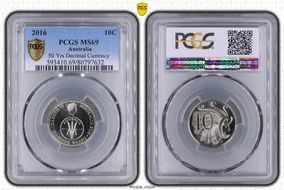 2016 10C 50 Yrs Decimal Currency MS69
