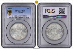 1966 50C KM-67  Ag MS66