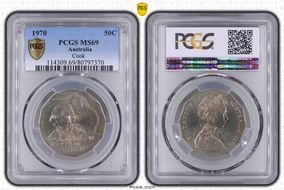 1970 50C Captain Cook MS69