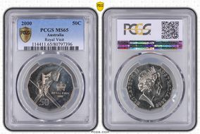 2000 50C Royal Visit MS65