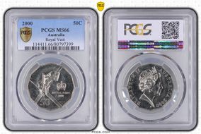 2000 50C Royal Visit MS66