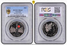 2014 50C Western Front Colorized MS69