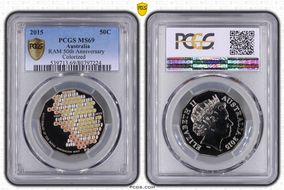 2015 50C RAM 50th Anniversary Colorized MS69