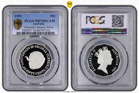 1991 50C Decimal Currency Ag PR70DCAM
