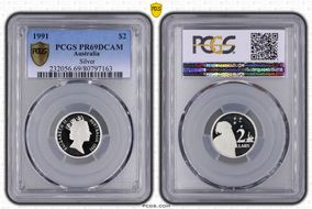 1991 $2 Silver PR69DCAM