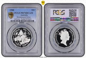 1988 50C Bicentennial Ag PR70DCAM