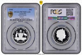 1998 20C 1910 Florin Silver PR70DCAM