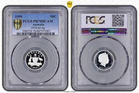 1999 50C 1918 6d Ag PR70DCAM