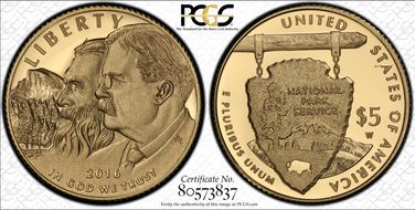 2016-W $5 100th Anniv. Nat'l Parks First Strike PR70DCAM