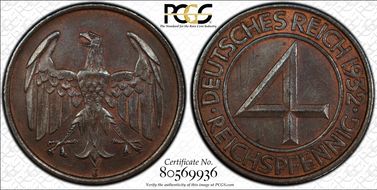 1932-J 4 Rcpfg J-315 MS63BN