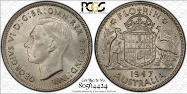 1947(m) Florin KM-40a  Ag MS63