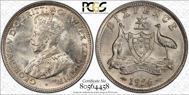 1926(m,sy) 6D 2 w/o Serif MS62