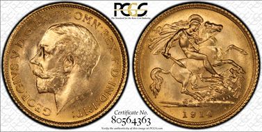 1914-S 1/2 Sov S-4009 MS64