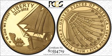 2012-W $5 Star-Spangled Banner PR70DCAM