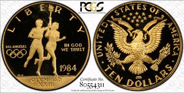 1984-W $10 Olympic PR69DCAM