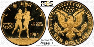 1984-W $10 Olympic PR65DCAM