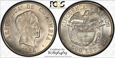 1934 50C Restrepo-416.5 San Francisco MS65