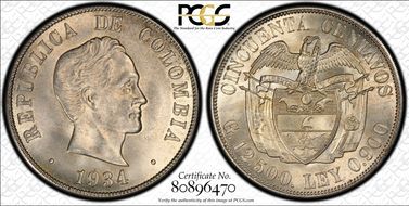 1934 50C Restrepo-416.5 San Francisco MS66