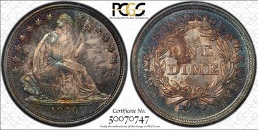 1840 10C No Drapery MS66