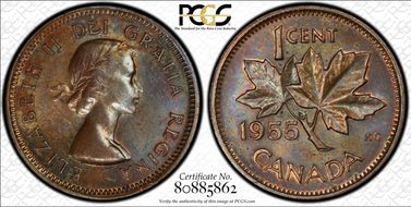 1955 1C No Strap MS63BN