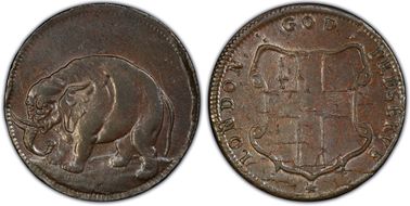 (1694) Token Elephant, Thick Planchet MS62BN
