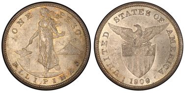 1909-S Peso KM-172  Ag MS63