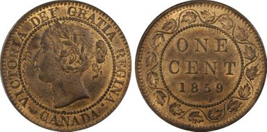 1859 1C Narrow 9 MS63RB