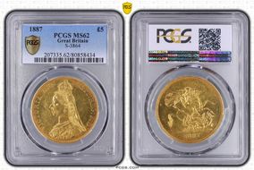 1887 £5 S-3864 MS62