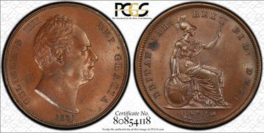 1831 1D S-3845 No Initials MS63BN