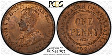 1920 //.  1D Dot below Indian obverse MS64RB