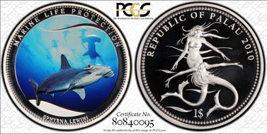 2010 $1 KM-313 Hammerhead Shark PR69DCAM