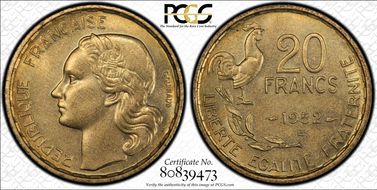 1952-B 20 Fr Gad-865 F-402 MS64