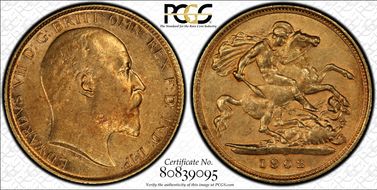 1902-S 1/2 Sov S-3977A AU50