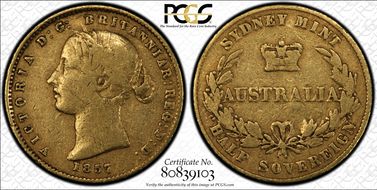 1857-SY 1/2 Sov VF20