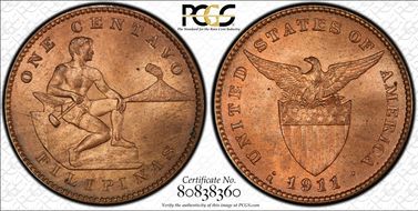 1911-S 1C KM-163 MS64RB